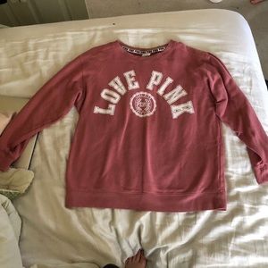 Love-pink printed sweater, good condition